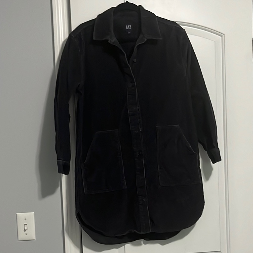 GAP Black Button-Up Shirt Dress
